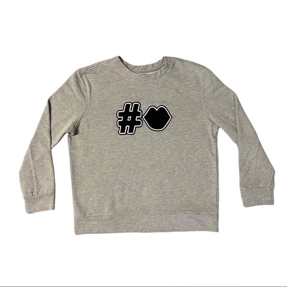 PARAPHRASE Gray Hashtag & Kiss Sweatshirt Gray Women’s Size M